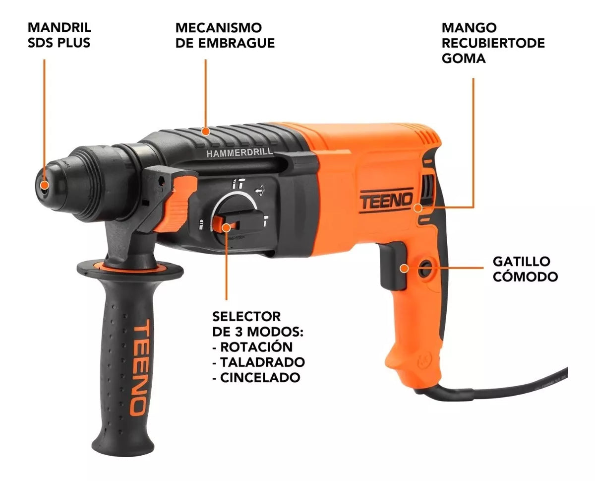 Martillo Perforador Sds Teeno Rh910 De 800 W