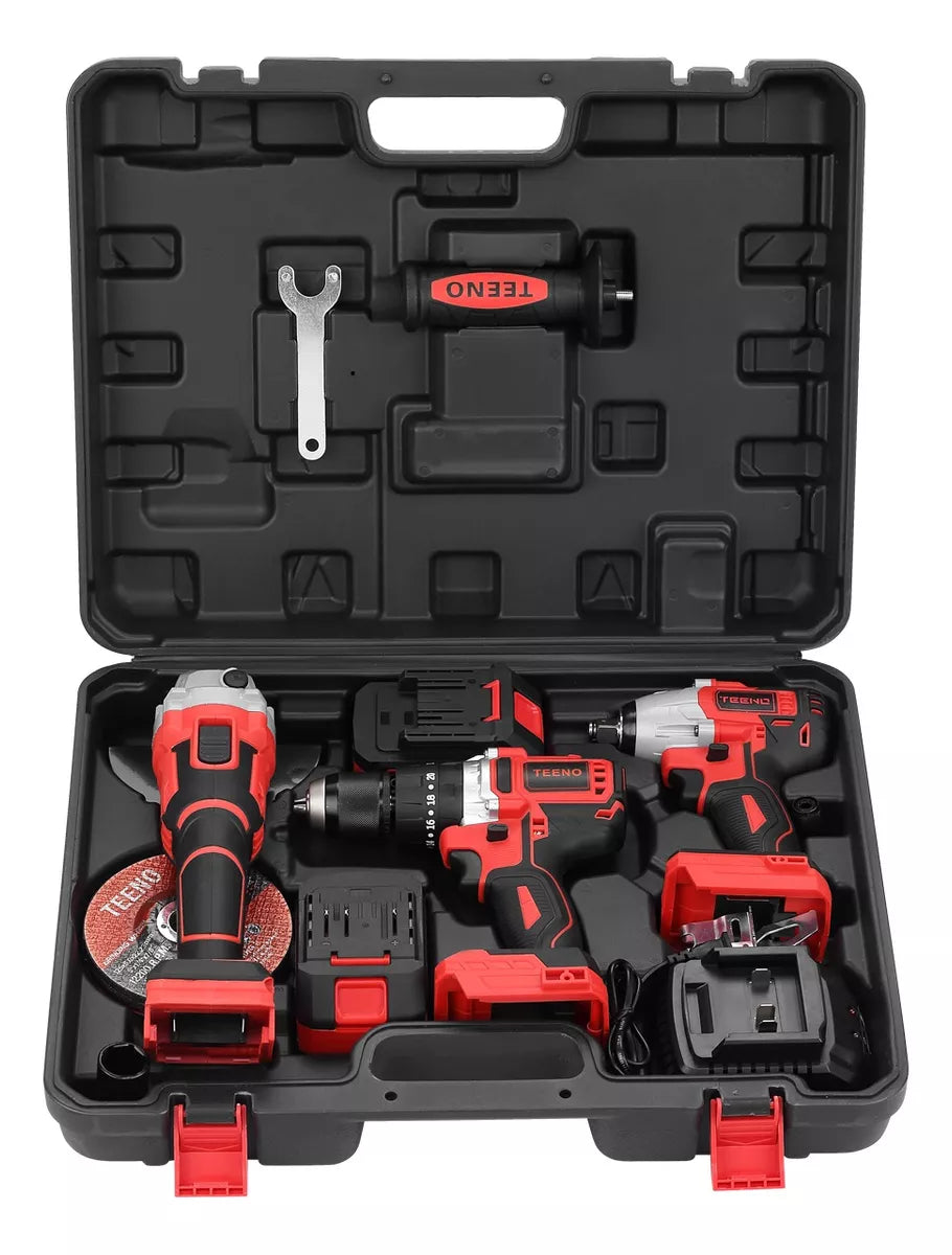 COMBO INALÁMBRICO DE 20V ROTOMARTILLO 911 + LLAVE DE IMPACTO 3799 + MINI ESMERILADORA 2231 TEENO