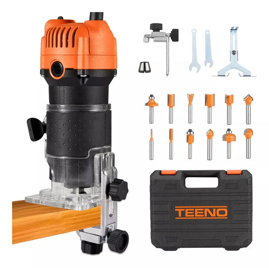 Router Teeno 3709 650w +15 Brocas Carburo 1/4