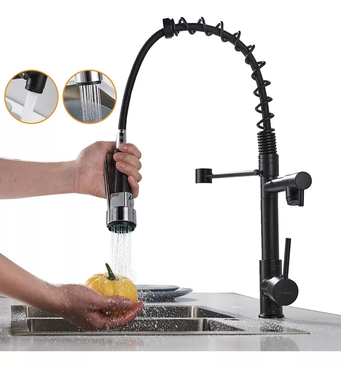 Grifo Monomando Fregadero Llave Mezcladora Teeno Cl-03 Negro