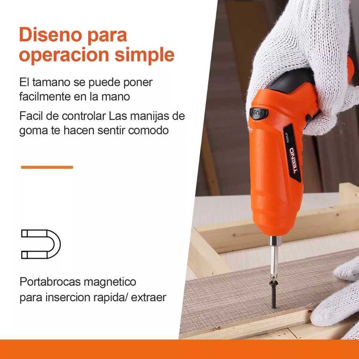 Atornillador Inalambrico Teeno De 3.6v, Kit De 46 Piezas.