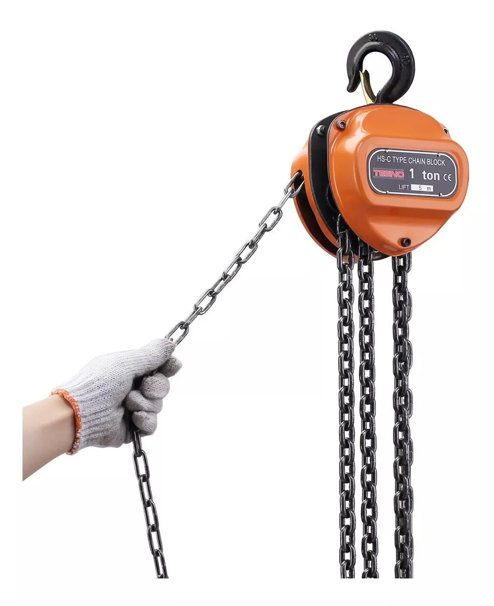 Polipasto De Cadena Triangular 1 Tonelada 5 Metros Teeno