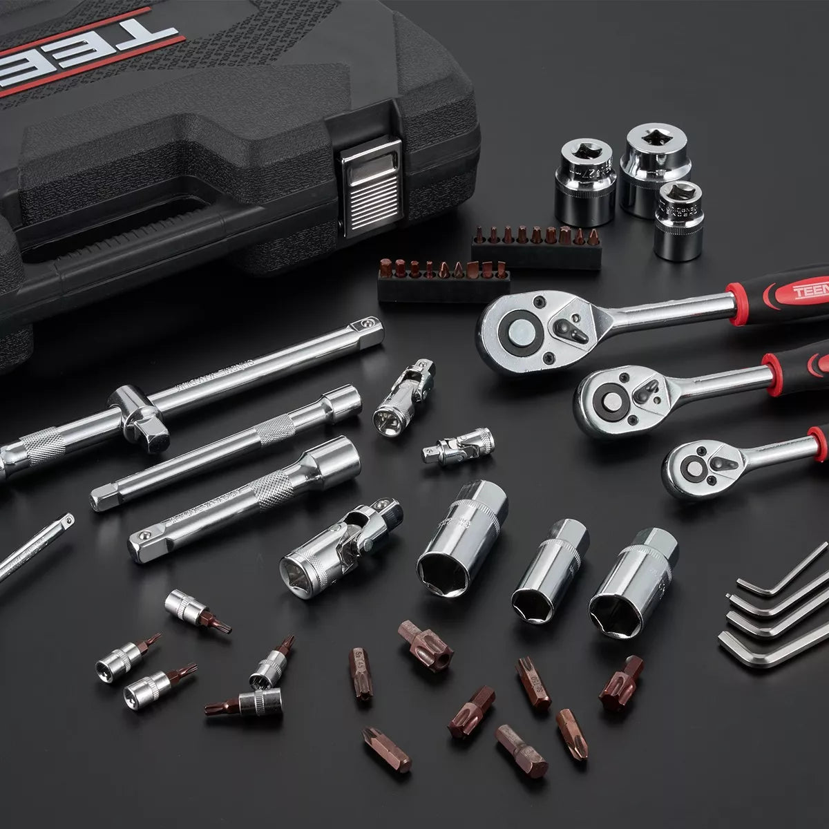 Juego De Dados 172 Piezas Teeno Llaves Autocle Con Estuche