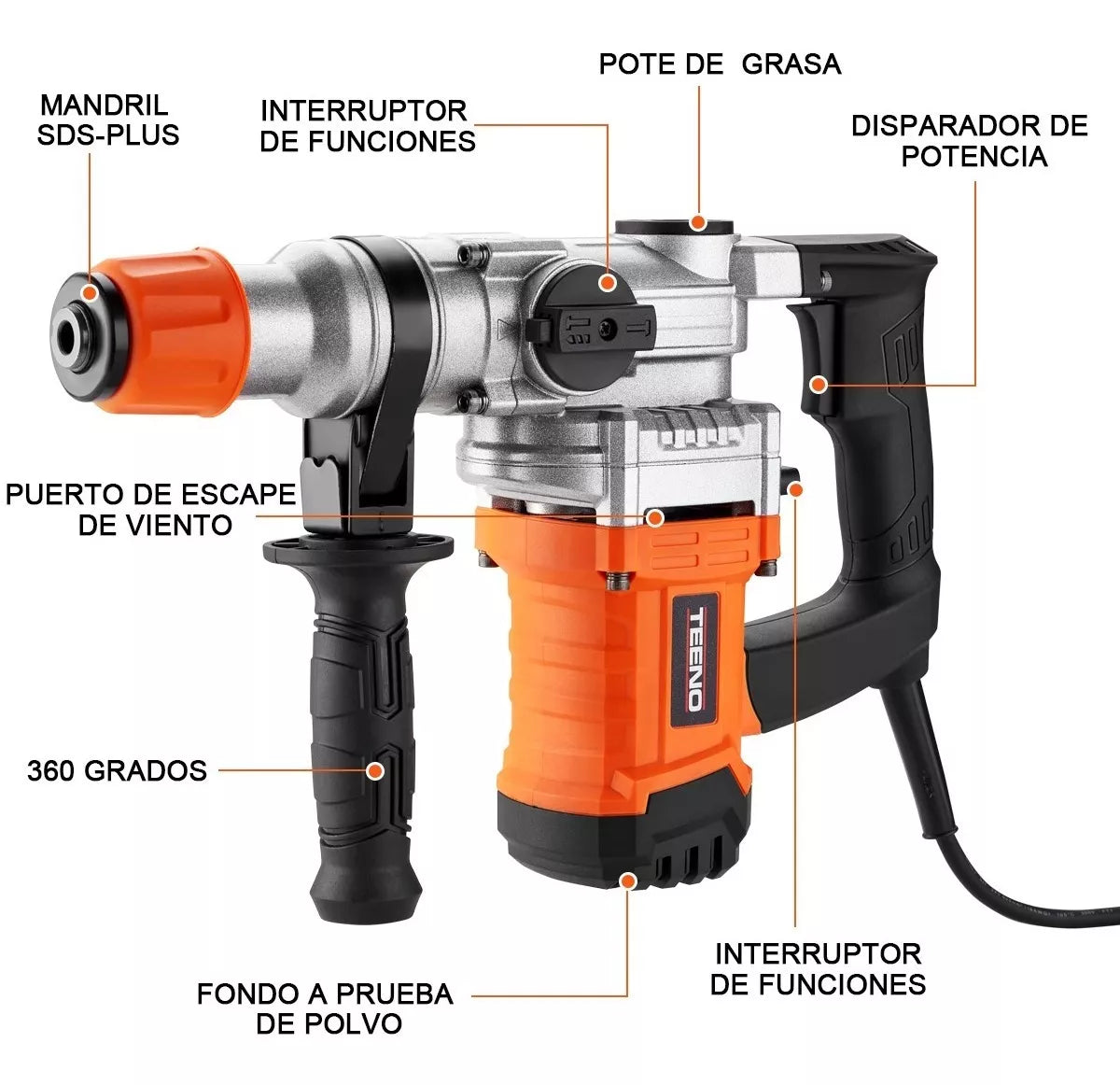 Rotomartillo Cincelador Teeno Sds 26g 900w