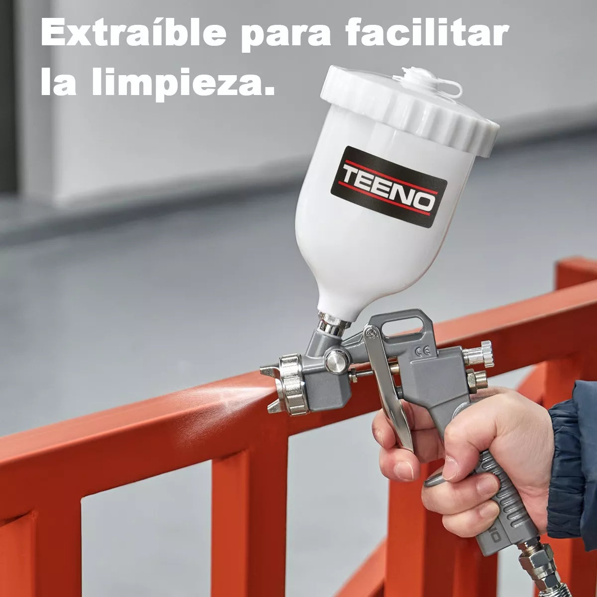 Pistola Pulverizadora Teeno Gravity De 600 Ml Y 1,5 Mm