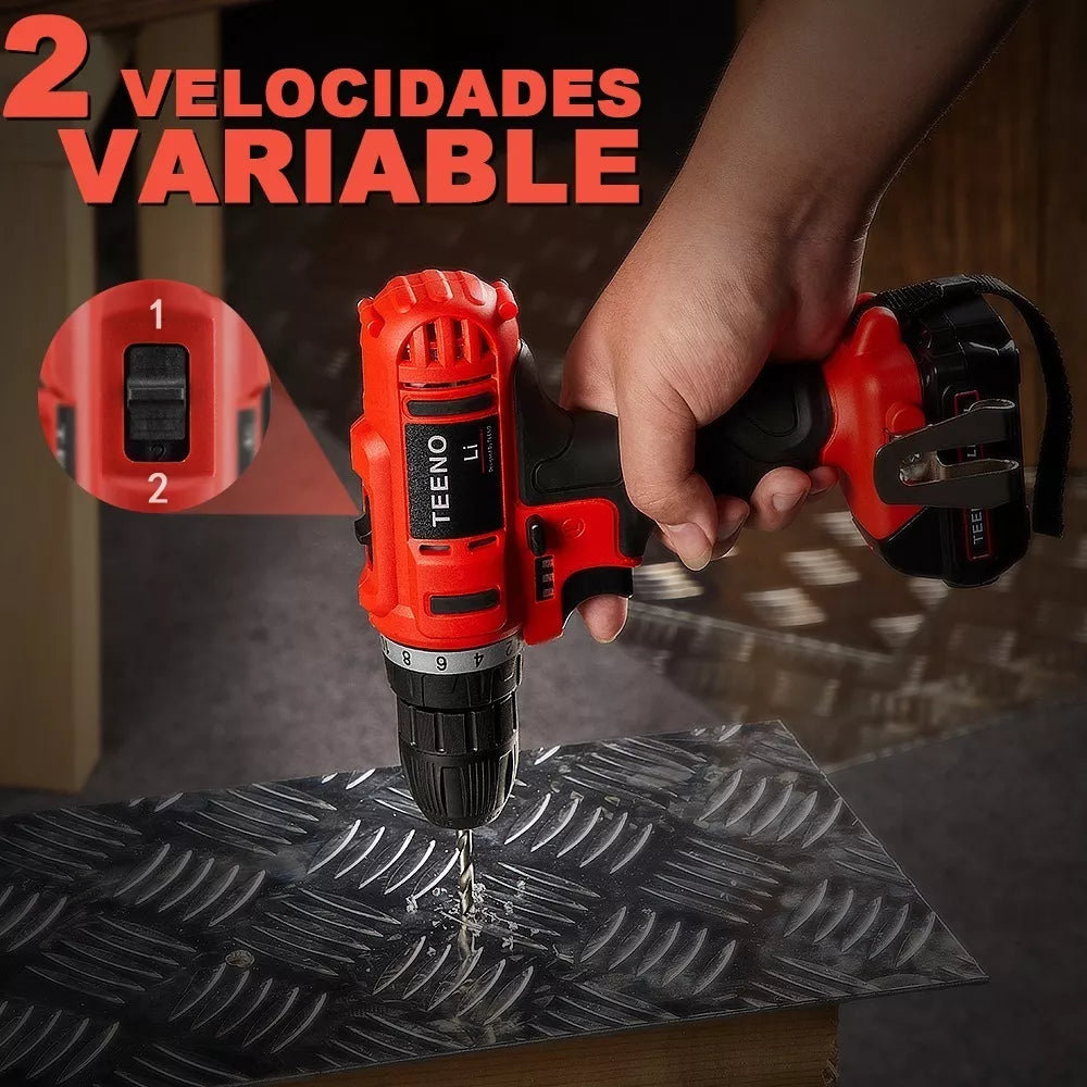 Taladro Atornillador Con Batería De Iones De Litio De 2x21v