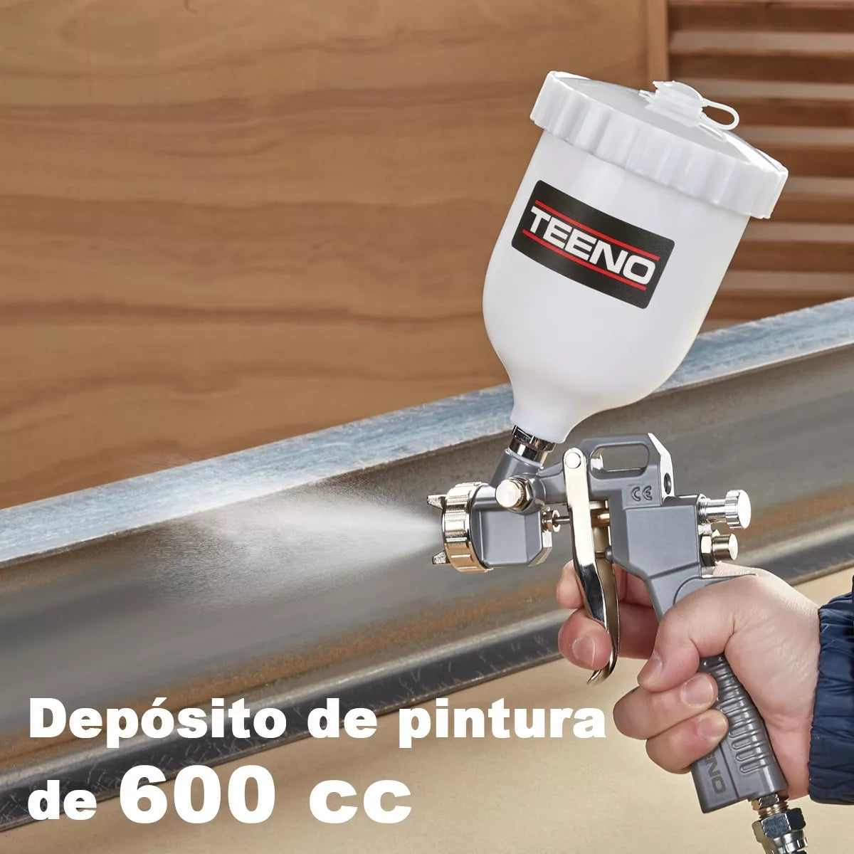 Pistola Pulverizadora Teeno Gravity De 600 Ml Y 1,5 Mm