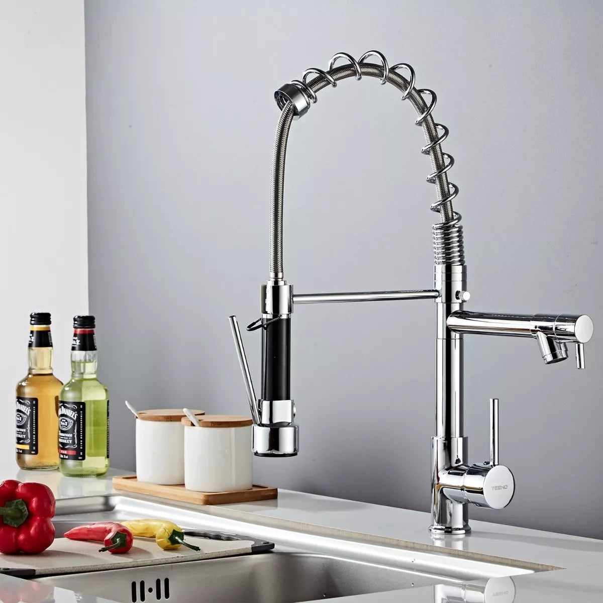 Grifo Mezclador De Cocina Teeno Chef, Mono Mando Profesional