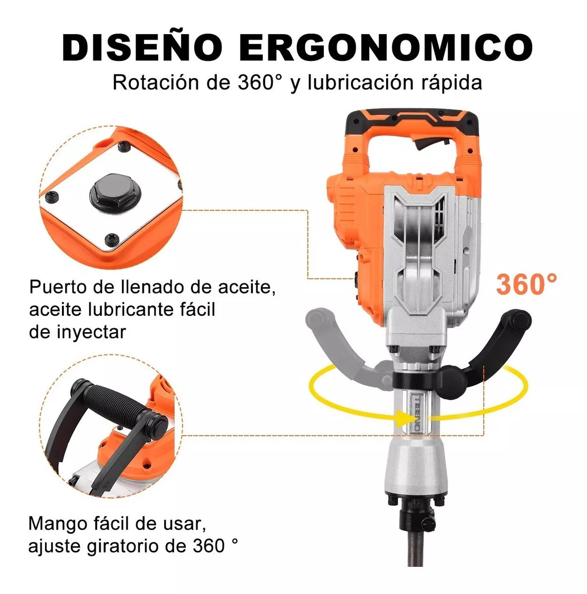 Demoledor Rompedor De Concreto 1700w Teeno