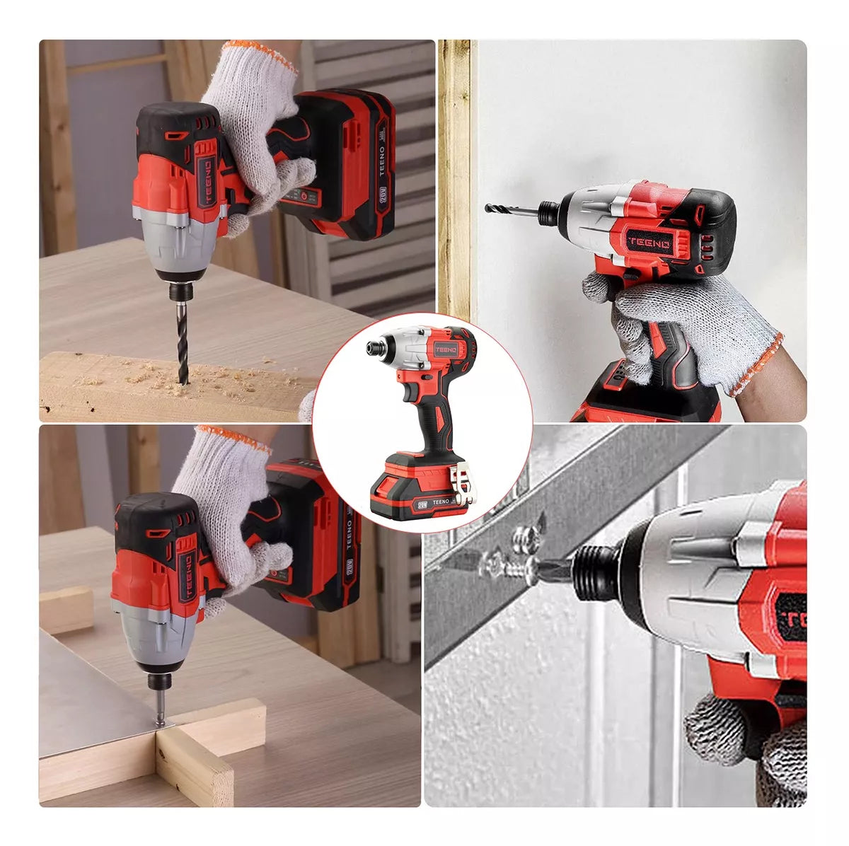 Juego combinado de taladro rotomartillo teeno-911 (sin escobillas) y Atornillador De Impacto 3188 (sin escobillas) teeno