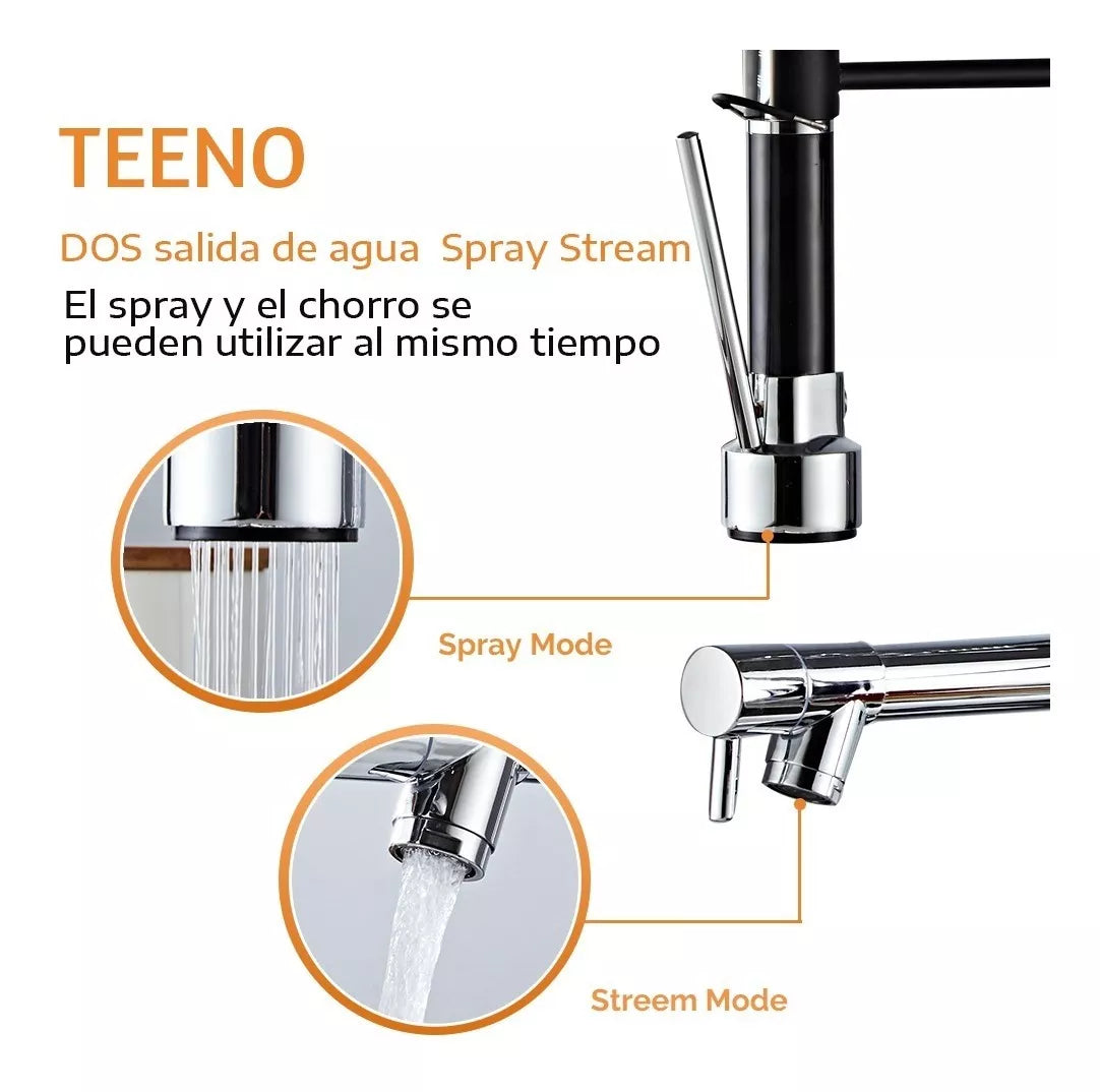 Grifo Mezclador De Cocina Teeno Chef, Mono Mando Profesional