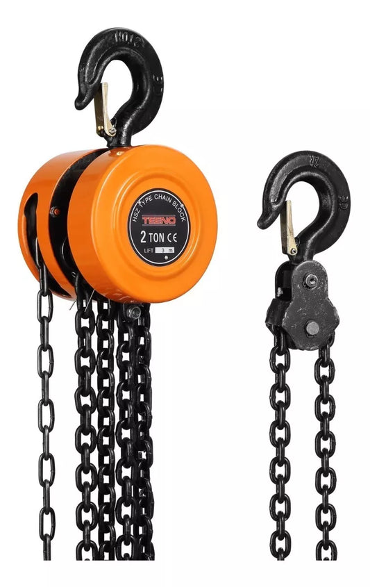 Polipasto Con Cadena De 3m, Capacidad De 2 Toneladas