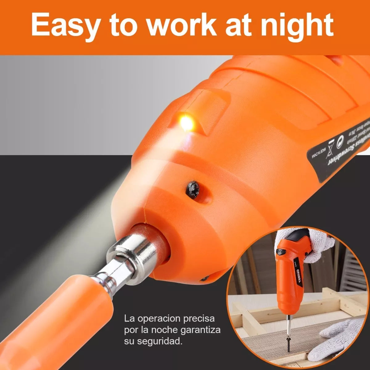 Atornillador Inalambrico Teeno De 3.6v, Kit De 46 Piezas.