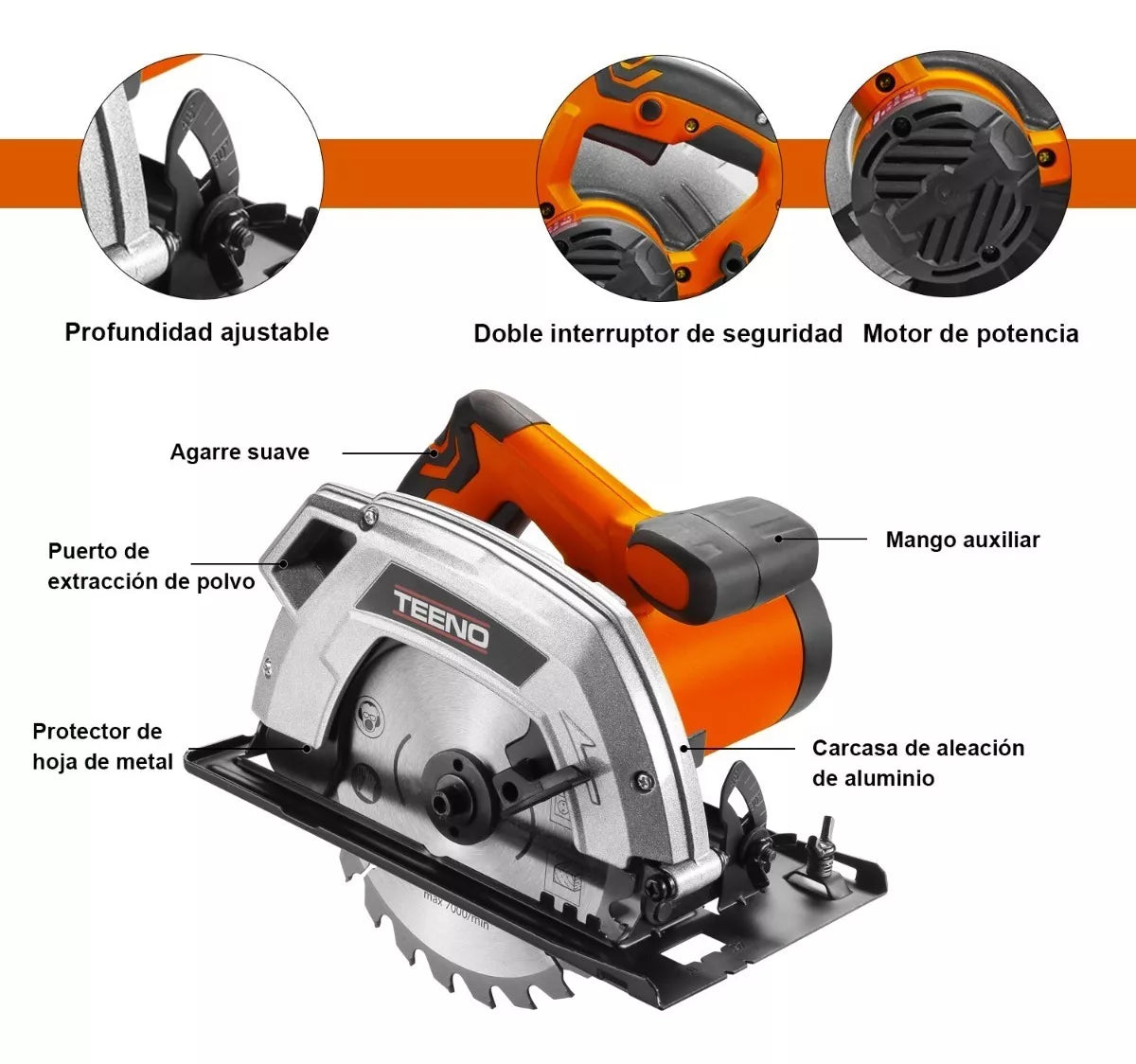 Disco Sierra Circular Teeno 1500w 7-1/4