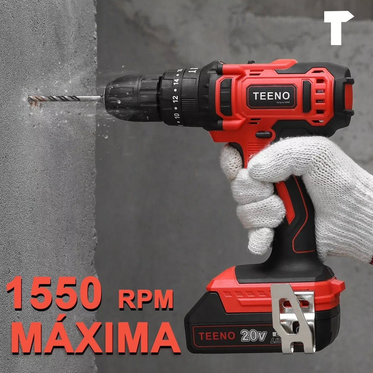 Taladro Rotomartillo Teeno 714 Con Estuche Y Batería 2ah