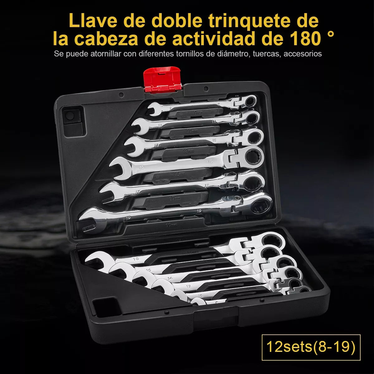 Llaves Combinadas Con Matraca | 8 - 19 Mm | 12 Pz Stanew