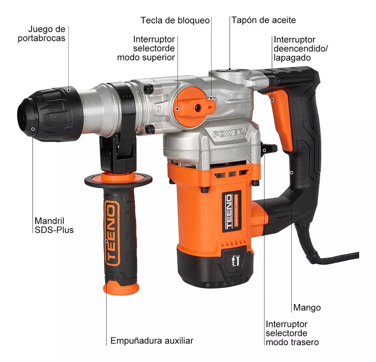 Rotomartillo Cincelador Perforador Sds Teeno 26fa 1600w