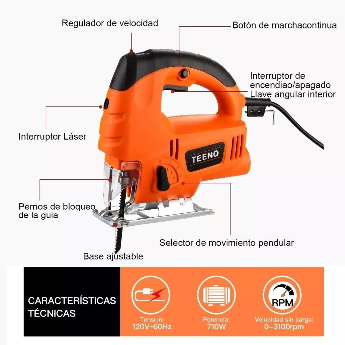 Sierra Caladora Prof. 710 W 5pieza (s) Cuchi Con Estche