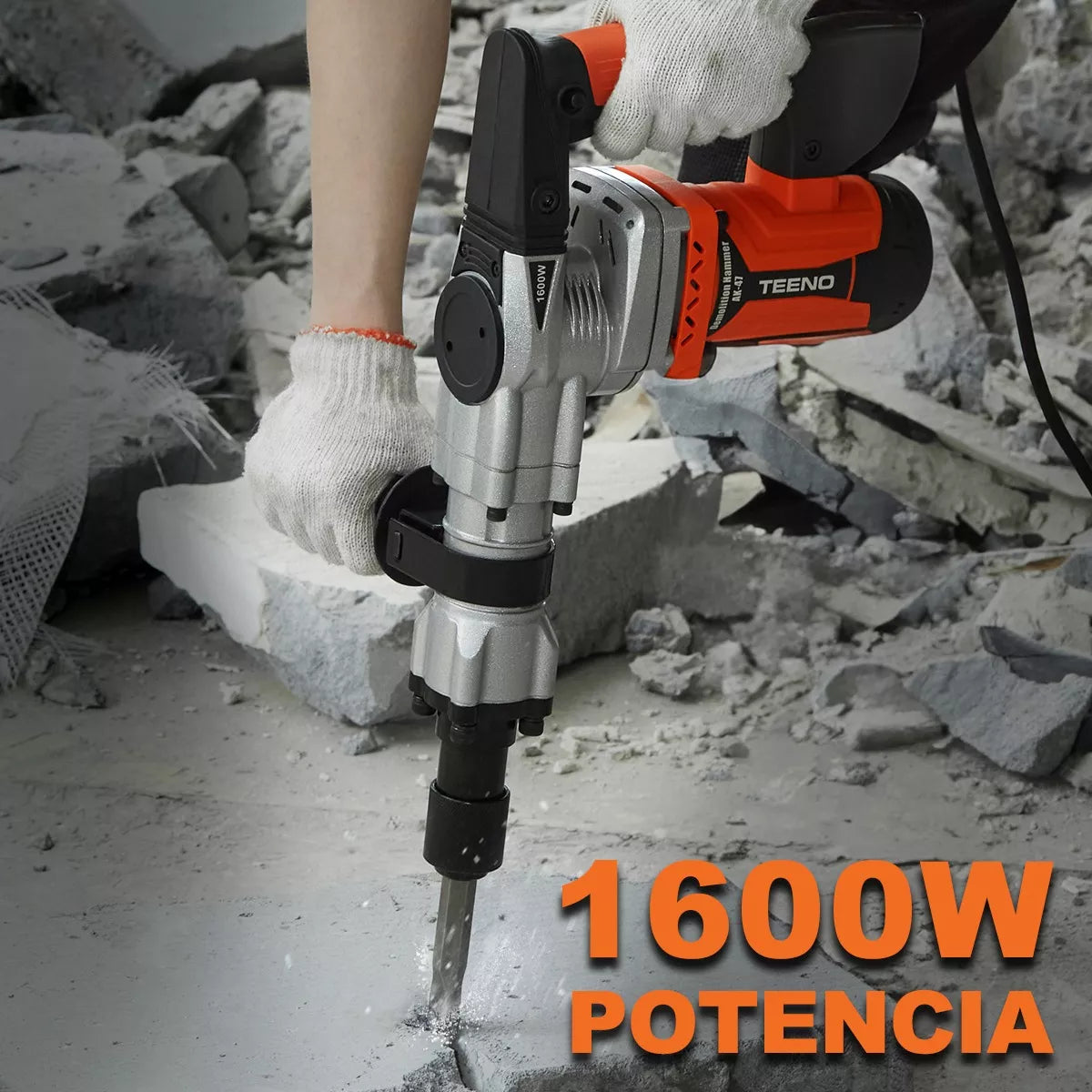 Martillo Demoledor Cincelador Teeno Hex.17 1600w 18j Ak-47