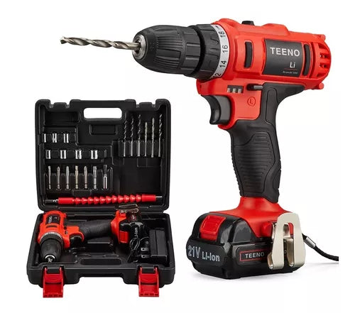Taladro Atornillador 5816-1 Teeno Estuche Con Batería 1x21v