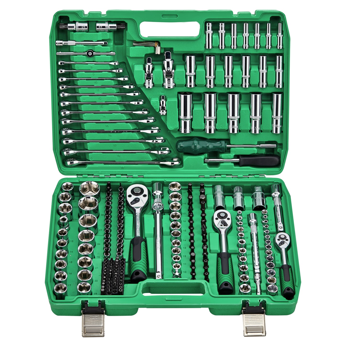 AUTOCLE JUEGO DE HERRAMIENTAS MECANICA DADOS ACERO 216 PZS DEWINNER