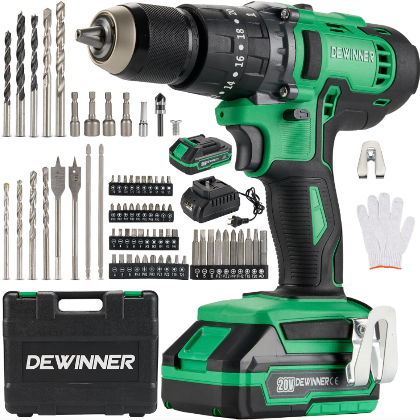 Taladro Rotomartillo 1/2 1*2.0ah Baterias Liti 20v DEWINNER-916